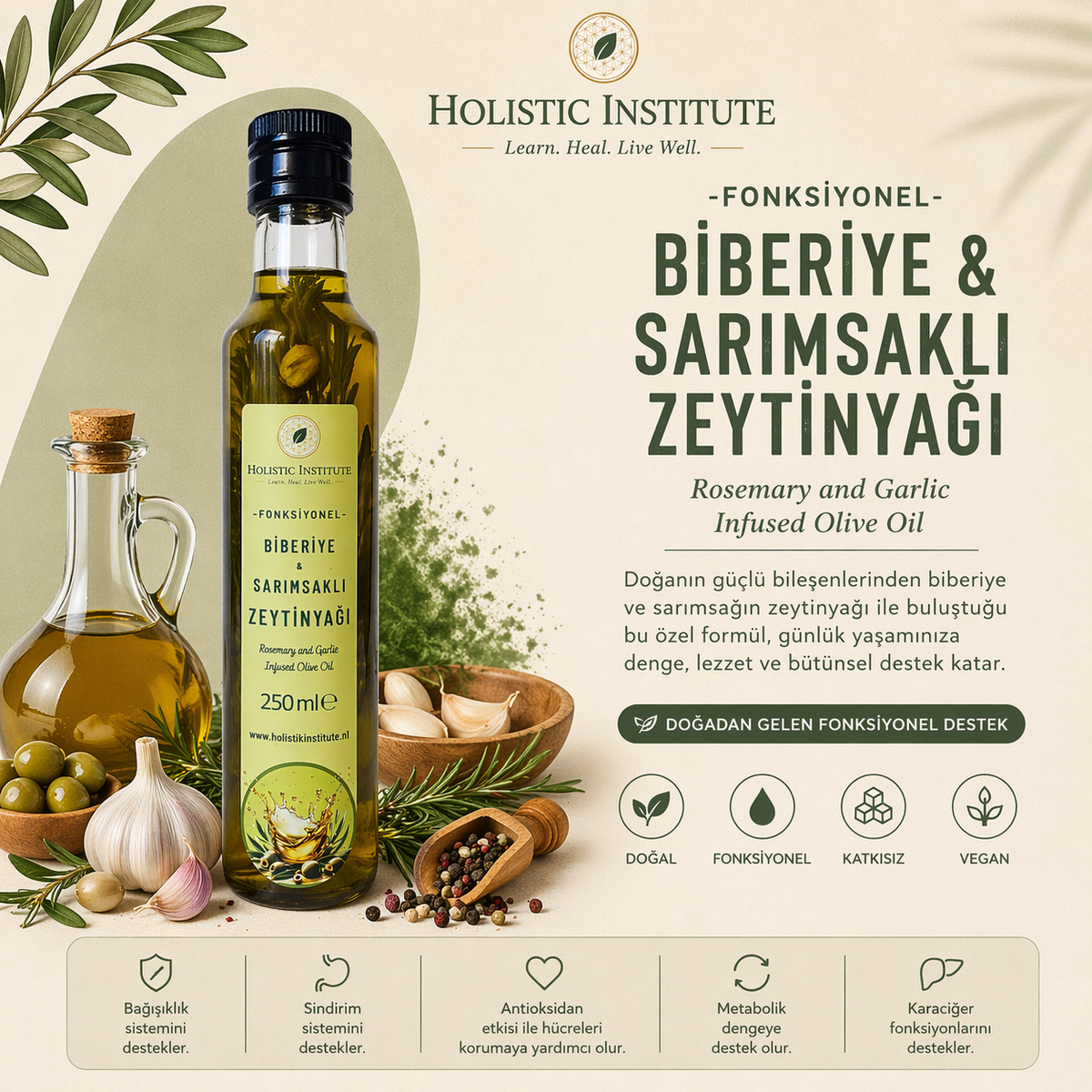Biberiye ve Sarımsaklı Zeytinyağı