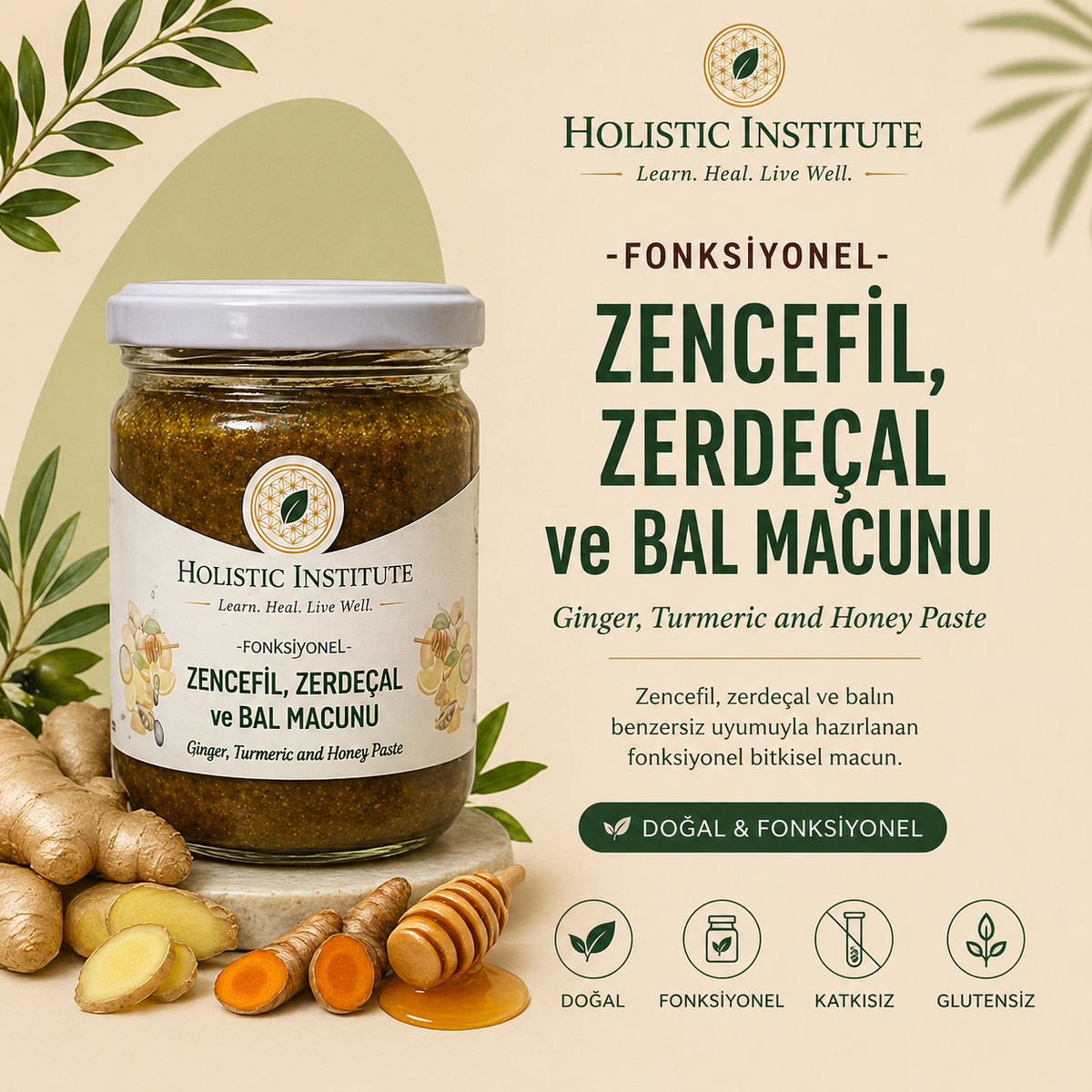 Fonksiyonel Zencefil, Zerdeçal & Bal Macunu - Bağışıklık ve Enerji Desteği
