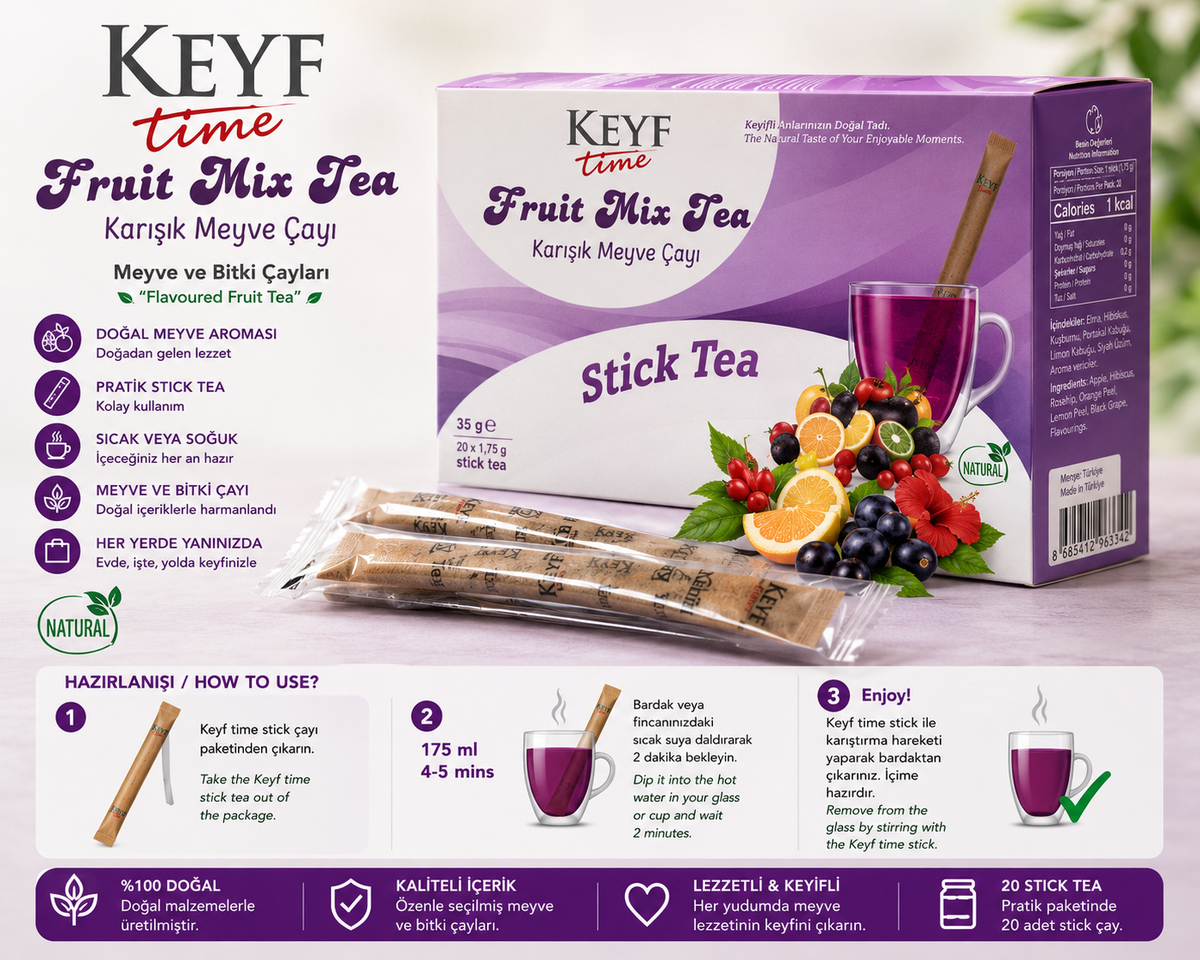 Keyf Time Mixed Fruit Tea – 20 Stick Tea