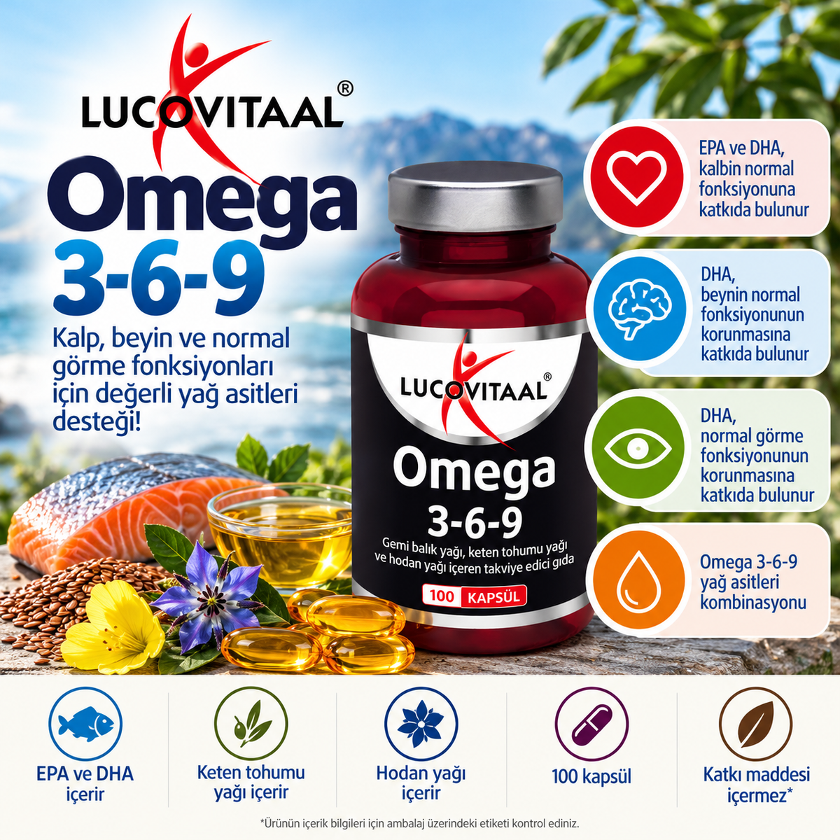 Omega 3-6-9 Yağ Asitleri – 100 Kapsül