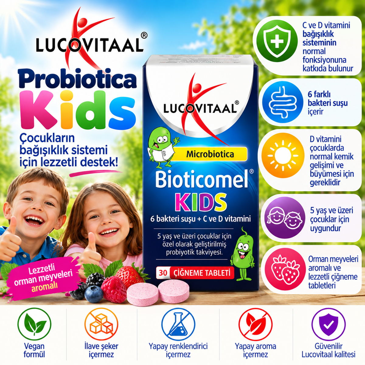 Probiotica Kids – 30 Çiğneme Tableti