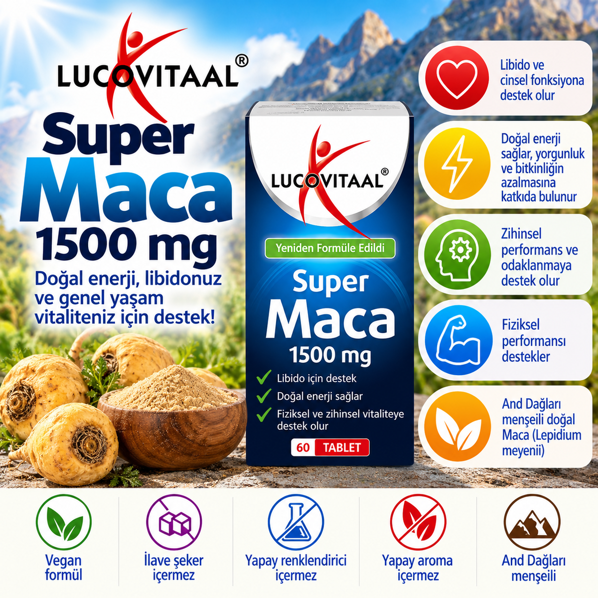 Super Maca 1500 mg – 60 Tablet