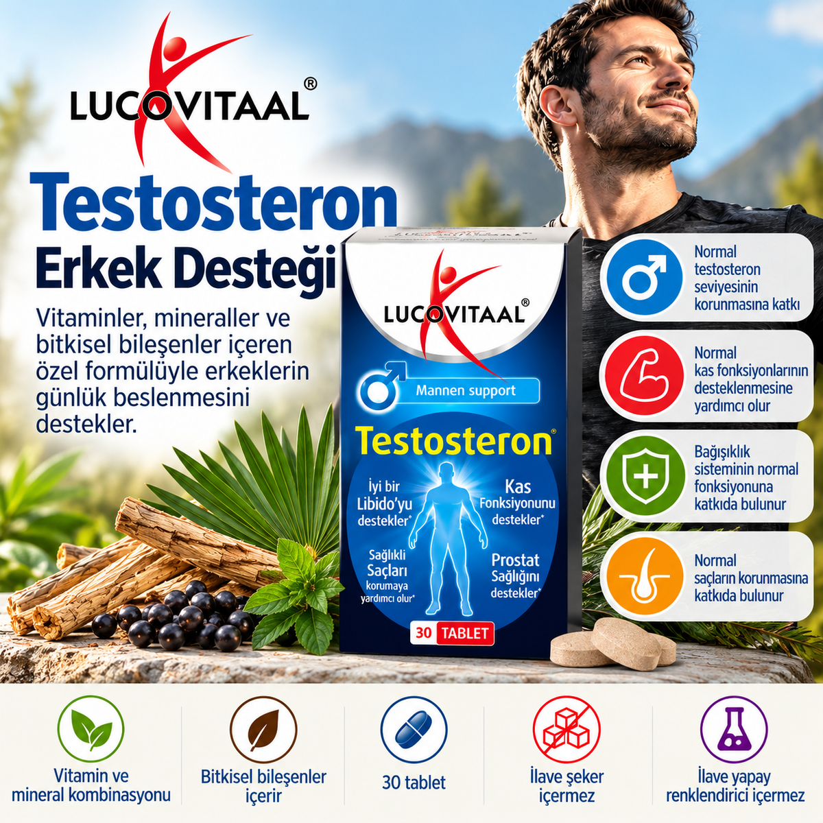 Testosteron Erkek Desteği – 30 Tablet