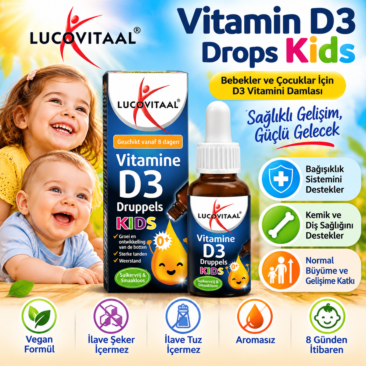 Vitamin D3 Drops Kids – Bebek ve Çocuklar İçin D3 Vitamini Damlası 50 ml