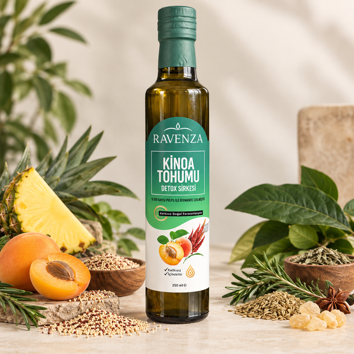 Ravenza Quinoa Seed + Apricot Detox Vinegar – 250 ml
