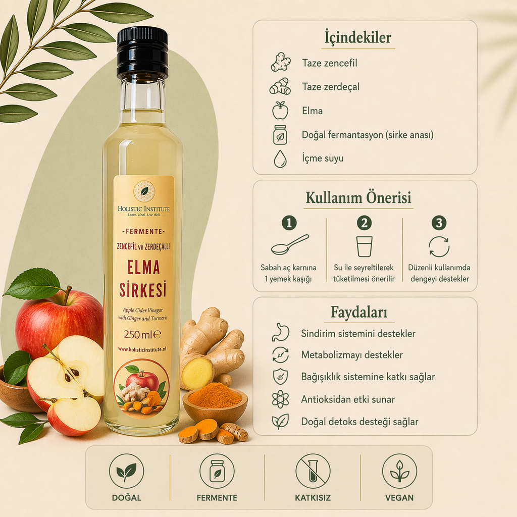 Zencefil ve Zerdeçallı Elma Sirkesi