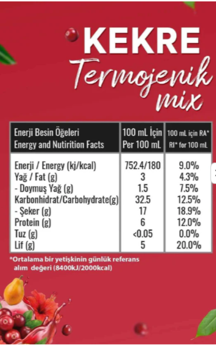 ZÜHRE ANA KEKRE TERMOJENİK MIX 250ML