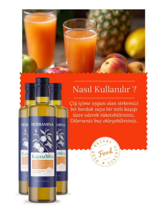 HERBAMİNA Kayısı Mix Sirke 250ml