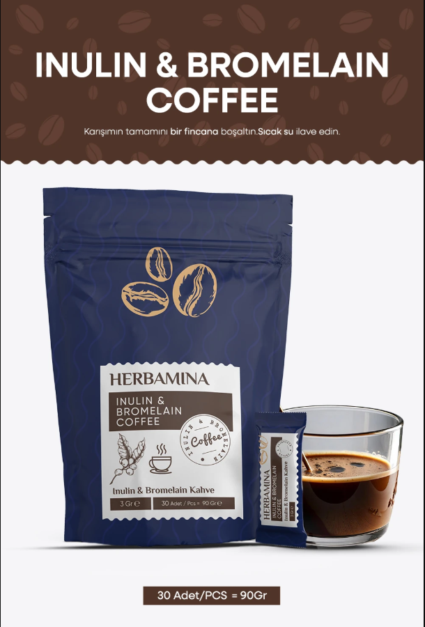Herbamina İnülin ve Bromelain Kahvesi 30 x 3g