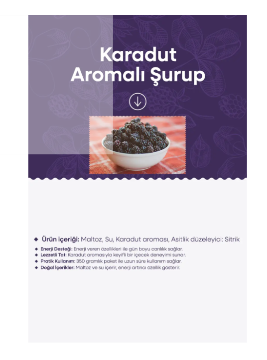 HERBAMİNA Karadut Aromalı Şurup 350 gram
