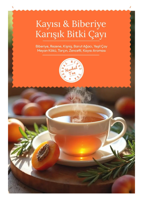 HERBAMİNA Kayısı & Biberiye Karışık Bitki Çayı (1,5grx30 Saşet)