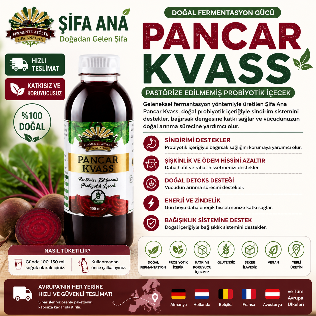 ŞİFA ANA PANCAR KVASS 500ML